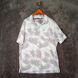 Travis Mathew Mens Polo Shirt Floral Pima Cotton Inside Out Print Golf    XxL